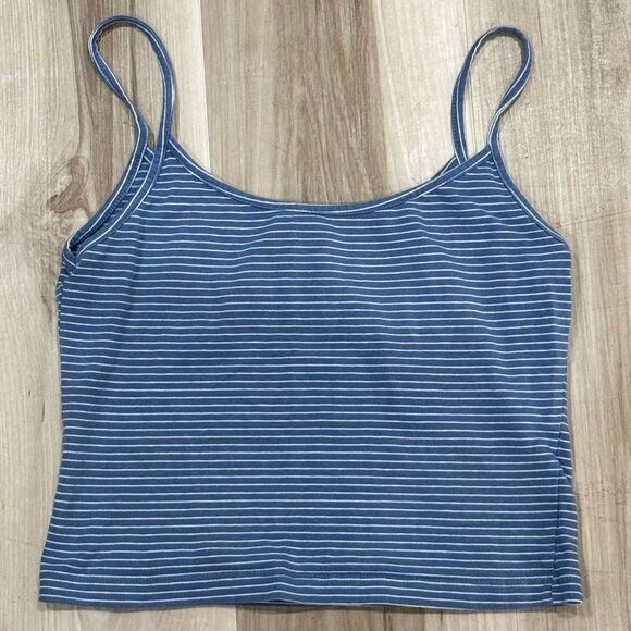 Brandy Melville John Galt Blue White Striped Tank Top Women’s Small - Picture 2 of 3